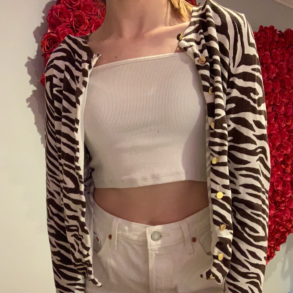 zebra cardigan